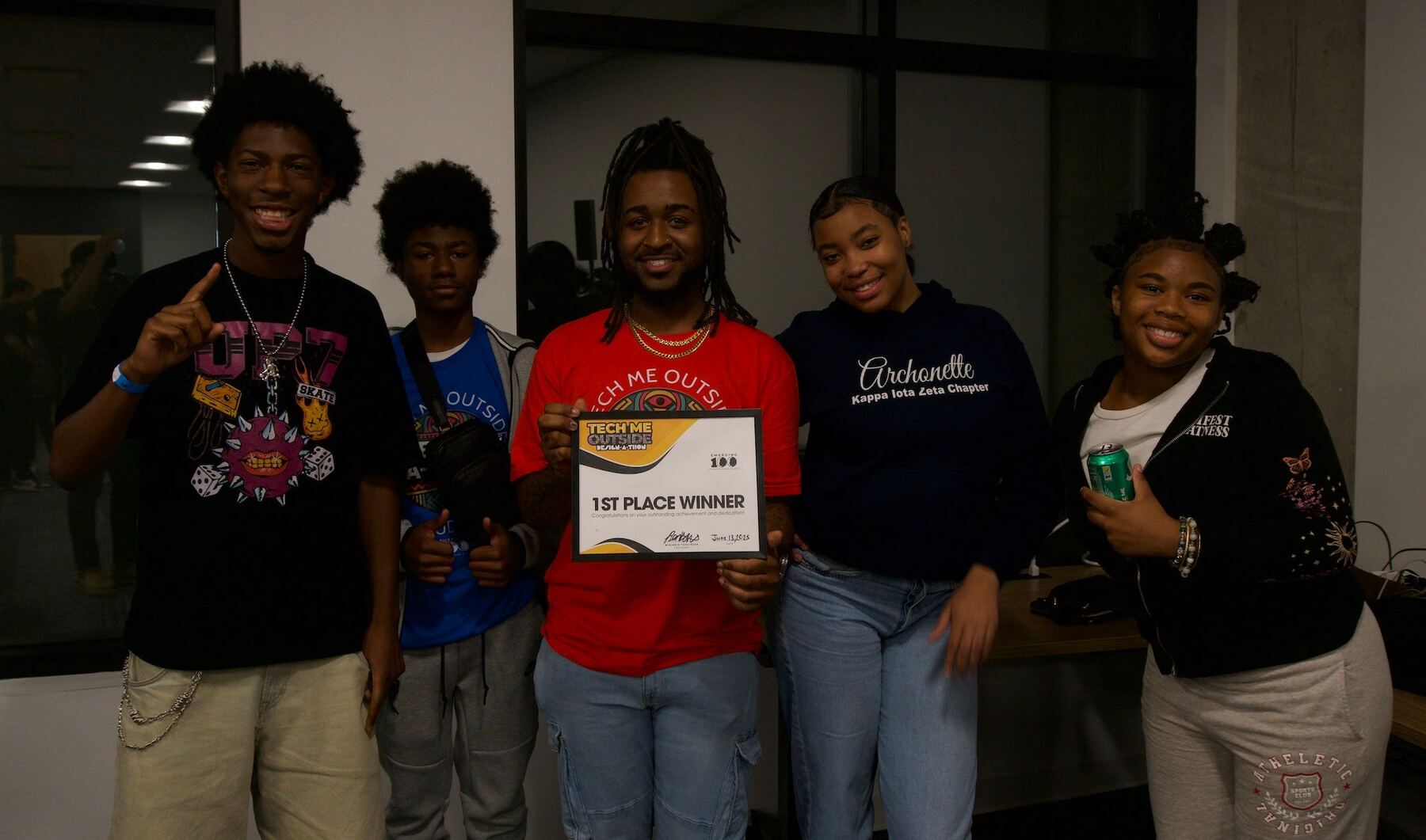 Participants celebrating their award