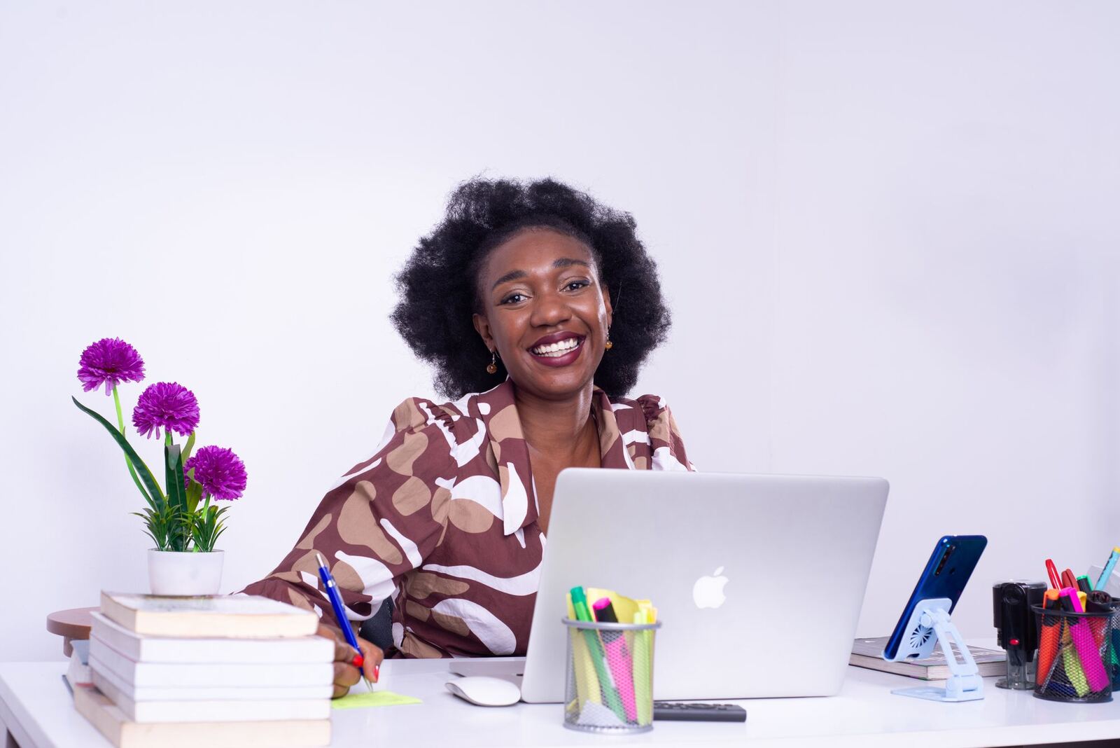 Business owner working at her desk