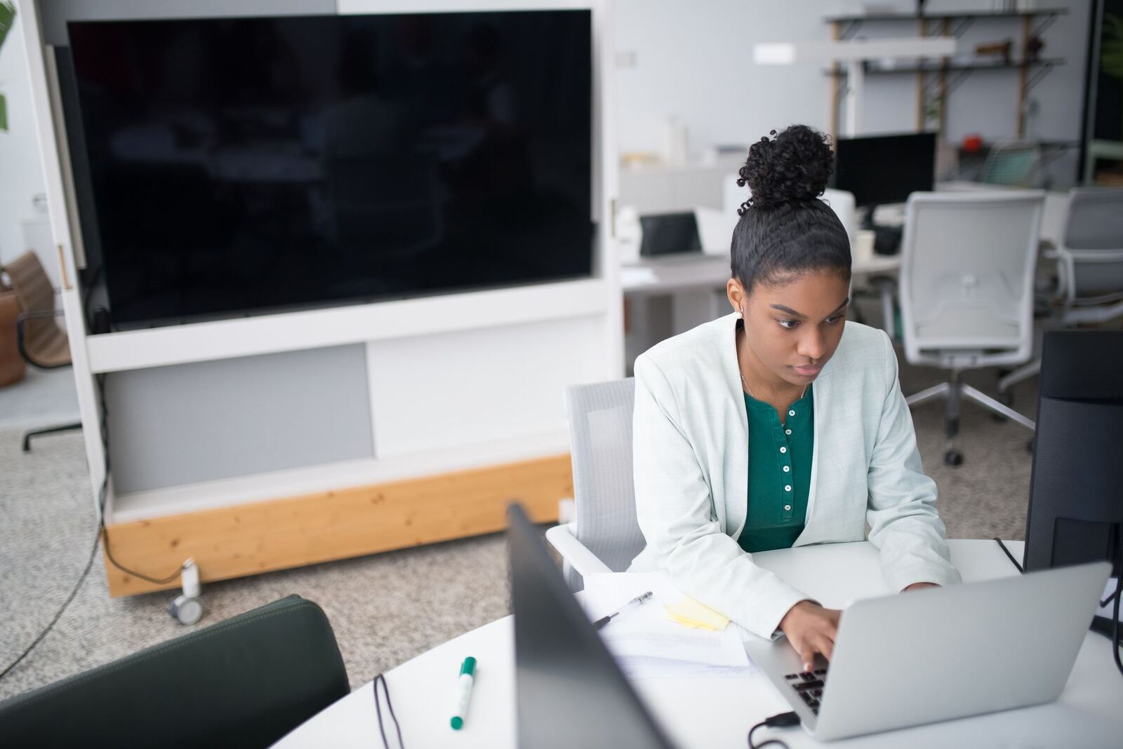 Specialist working at a desk
